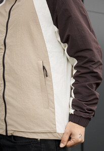Фото - Мужская куртка ветровка с капюшоном Staff tek beige & brown - Men box