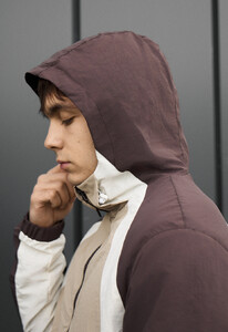 Фото - Мужская куртка ветровка с капюшоном Staff tek beige & brown - Men box