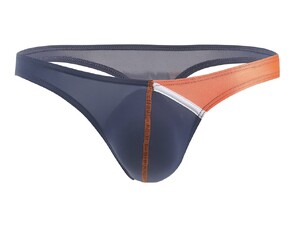 Фото - Чоловічі еротичні стрінги CIOKICX синьо-помаранчеві з вузькою задньою смужкою - Men box