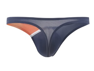 Фото - Чоловічі еротичні стрінги CIOKICX синьо-помаранчеві з вузькою задньою смужкою - Men box