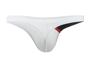 Фото - Мужские сексуальные стринги CIOKICX бело-черные с контрастным поясом - Men box