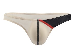 Фото - Мужские сексуальные стринги CIOKICX бежево-черные с эффектом обнаженного тела - Men box