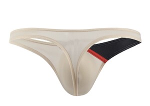 Фото - Мужские сексуальные стринги CIOKICX бежево-черные с эффектом обнаженного тела - Men box