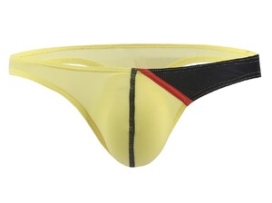 Фото - Чоловічі сексуальні стрінги CIOKICX жовті-чорні яскраві з відкритою задньою частиною - Men box