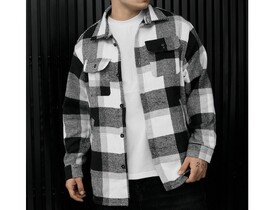 Фото - Мужская куртка-рубашка в клетку Staff vo squares white & gray - Men box