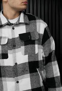 Фото - Мужская куртка-рубашка в клетку Staff vo squares white & gray - Men box