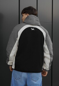 Фото - Чоловіча демисезонна куртка вітровка з капюшоном Staff tek black & gray - Men box