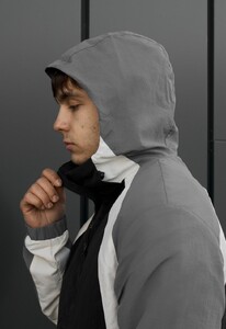 Фото - Чоловіча демисезонна куртка вітровка з капюшоном Staff tek black & gray - Men box