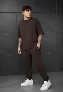 Фото - Повсякденний оверсайз костюм Staff qix dark brown oversize premium - Men box
