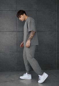 Фото - Повсякденний оверсайз костюм Staff qix gray oversize premium - Men box