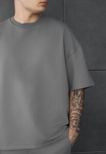 Фото - Повсякденний оверсайз костюм Staff qix gray oversize premium - Men box