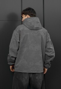 Фото - Мужская стильная демисезонная ветровка Staff x Husll camo gray logo reflective - Men box