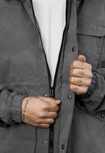 Фото - Мужская стильная демисезонная ветровка Staff x Husll camo gray logo reflective - Men box