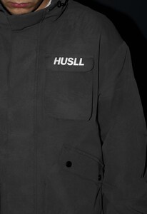 Фото - Мужская стильная демисезонная ветровка Staff x Husll camo gray logo reflective - Men box