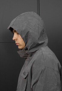 Фото - Мужская стильная демисезонная ветровка Staff x Husll camo gray logo reflective - Men box
