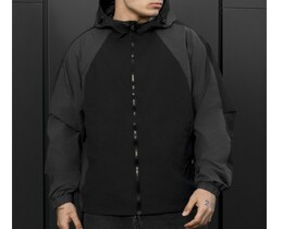 Фото - Мужская демисезонная ветровка куртка Staff x Husll si black & gray - Men box