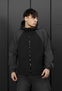 Фото - Мужская демисезонная ветровка куртка Staff x Husll si black & gray - Men box