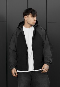 Фото - Мужская демисезонная ветровка куртка Staff x Husll si black & gray - Men box