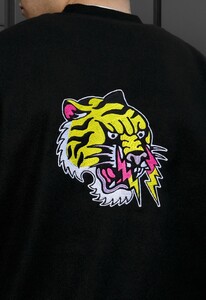 Фото - Чоловічий чорний бомбер Staff x Husll tiger на ґудзиках - Men box