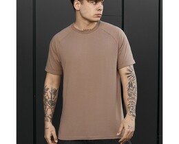 Фото - Чоловіча футболка з підкатами на рукавах Staff brown - Men box