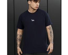 Фото - Чоловіча футболка з підкатами на рукавах Staff navy logo - Men box