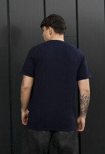 Фото - Мужская футболка с подкатами на рукавах Staff navy logo - Men box