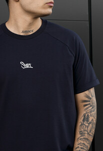 Фото - Мужская футболка с подкатами на рукавах Staff navy logo - Men box