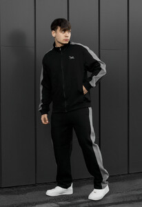 Фото - Мужской современный спортивный костюм Staff el zip logo black & gray - Men box