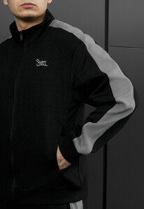 Фото - Мужской современный спортивный костюм Staff el zip logo black & gray - Men box