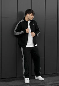 Фото - Мужской современный спортивный костюм Staff el zip logo black & gray - Men box