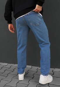 Фото - Мужские джинсы с премиального материала Staff 048 blue regular - Men box