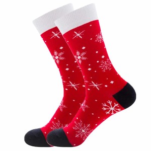 Фото - Новогодние носки от Friendly Socks красные со снежинками - Men box