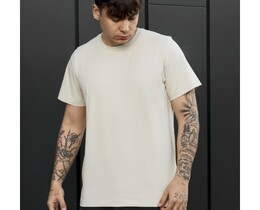 Фото - Мужская однотонная футболка Staff light beige basic - Men box