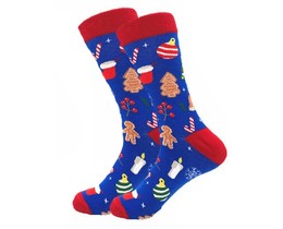 Фото - Высокие новогодние носки от Friendly Socks. Цвет: синий - Men box