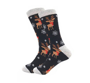 Фото - Носки Friendly Socks "Новогодний олень". Цвет: черный - Men box