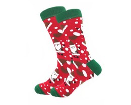 Фото - Носки новогодние Friendly Socks красные "Веселый Санта" - Men box