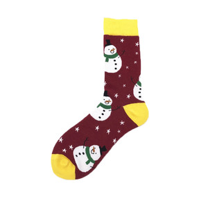 Фото - Шкарпетки високі від Friendly Socks бордового кольору "Сніговик" - Men box