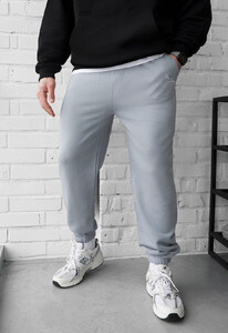 Фото - Чоловічі зручні спортивні штани Staff fad logo light gray - Men box