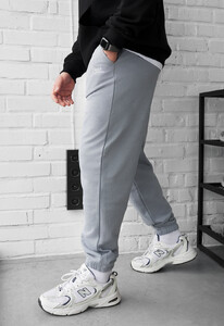 Фото - Чоловічі зручні спортивні штани Staff fad logo light gray - Men box