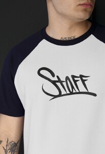 Фото - Мужская спортивная футболка Staff logo navy & white - Men box