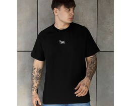 Фото - Чоловіча однотонна стильна базова футболка Staff logo black - Men box