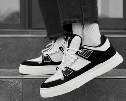 Фото - Чоловічі кросівки з перфорацією Staff white & black reflective - Men box