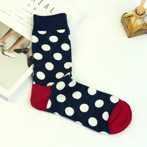 Фото - Носки высокие Friendly Socks темно-синие в белый горох - Men box