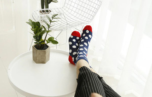 Фото - Носки высокие Friendly Socks темно-синие в белый горох - Men box