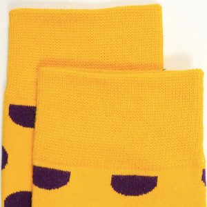Фото - Шкарпетки високі Friendly Socks жовті у фіолетовий горошок - Men box