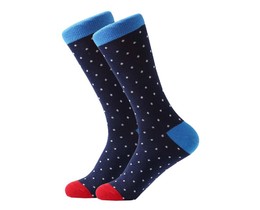 Фото - Носки высокие Friendly Socks темно-синие с красными пятками - Men box