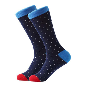 Фото - Носки высокие Friendly Socks темно-синие с красными пятками - Men box