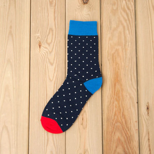 Фото - Носки высокие Friendly Socks темно-синие с красными пятками - Men box