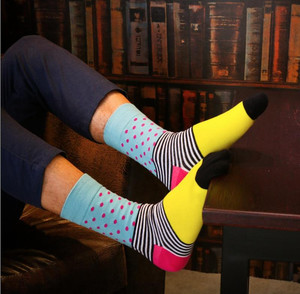 Фото - Носки от Friendly Socks разноцветные в полоску и горошек - Men box
