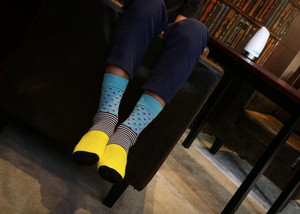 Фото - Носки от Friendly Socks разноцветные в полоску и горошек - Men box